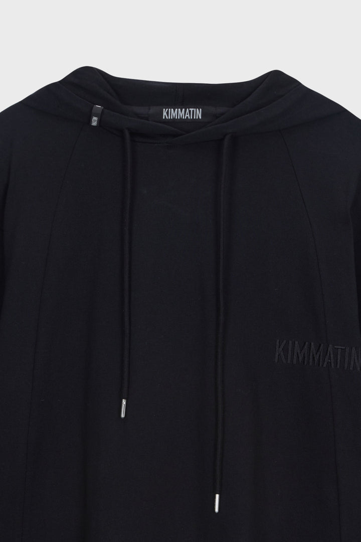 KIMMATIN Back Open Hoody Jersey Dress — Black