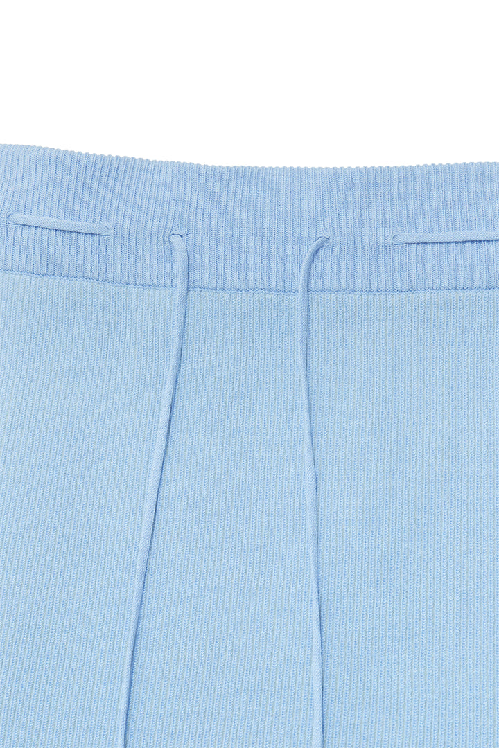 Matin Kim Two Tone Banding Knit Mini Skirt — Blue
