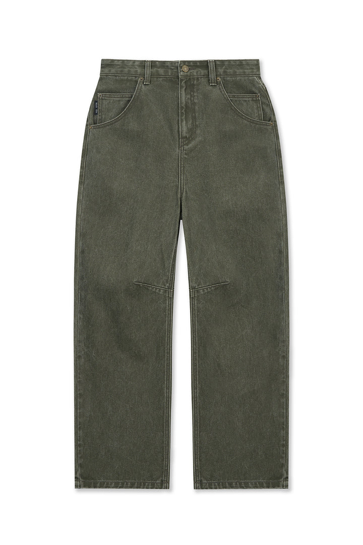 Matin Kim Dart Point Denim Pants — Khaki
