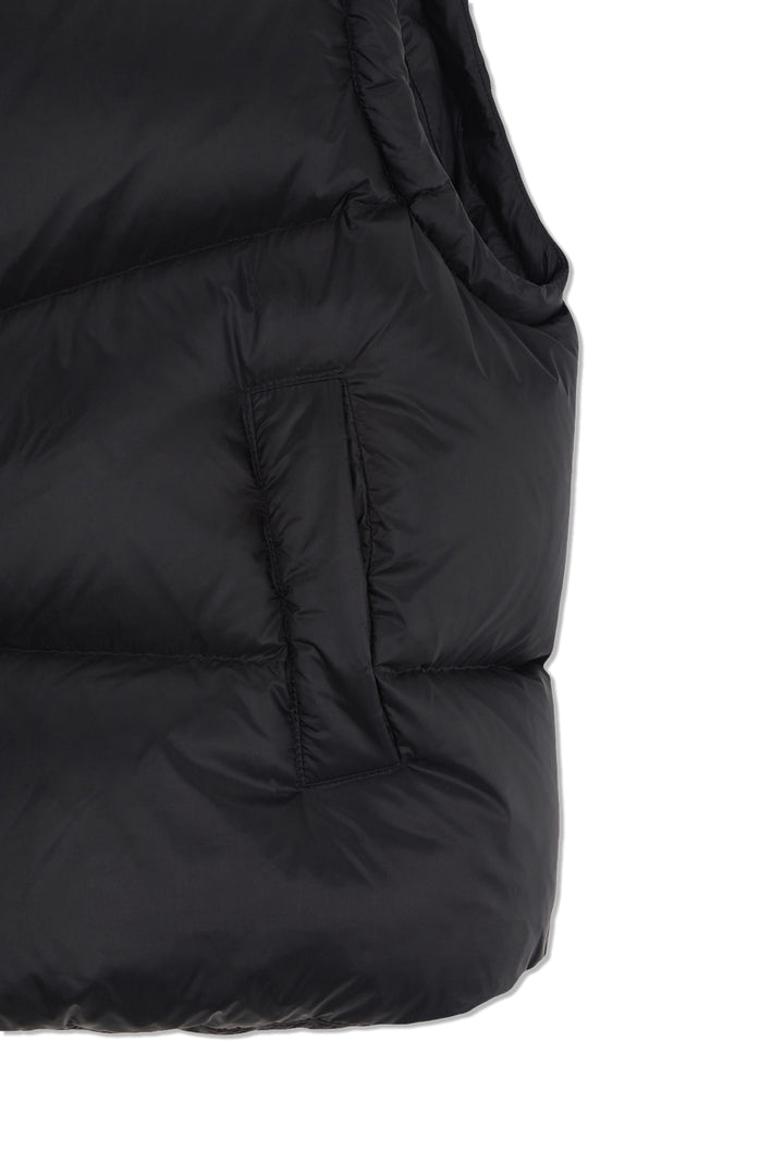 Matin Kim Unbalance Quilted Down Vest — Black