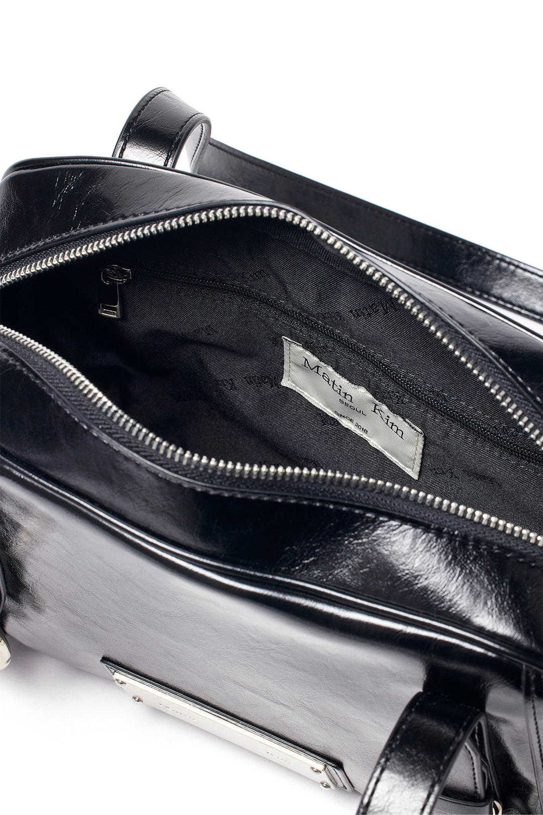 Matin Kim Biker Detail Square Shoulder Bag — Black