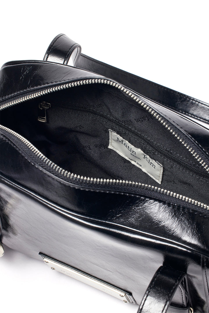 Matin Kim Biker Detail Square Shoulder Bag — Black