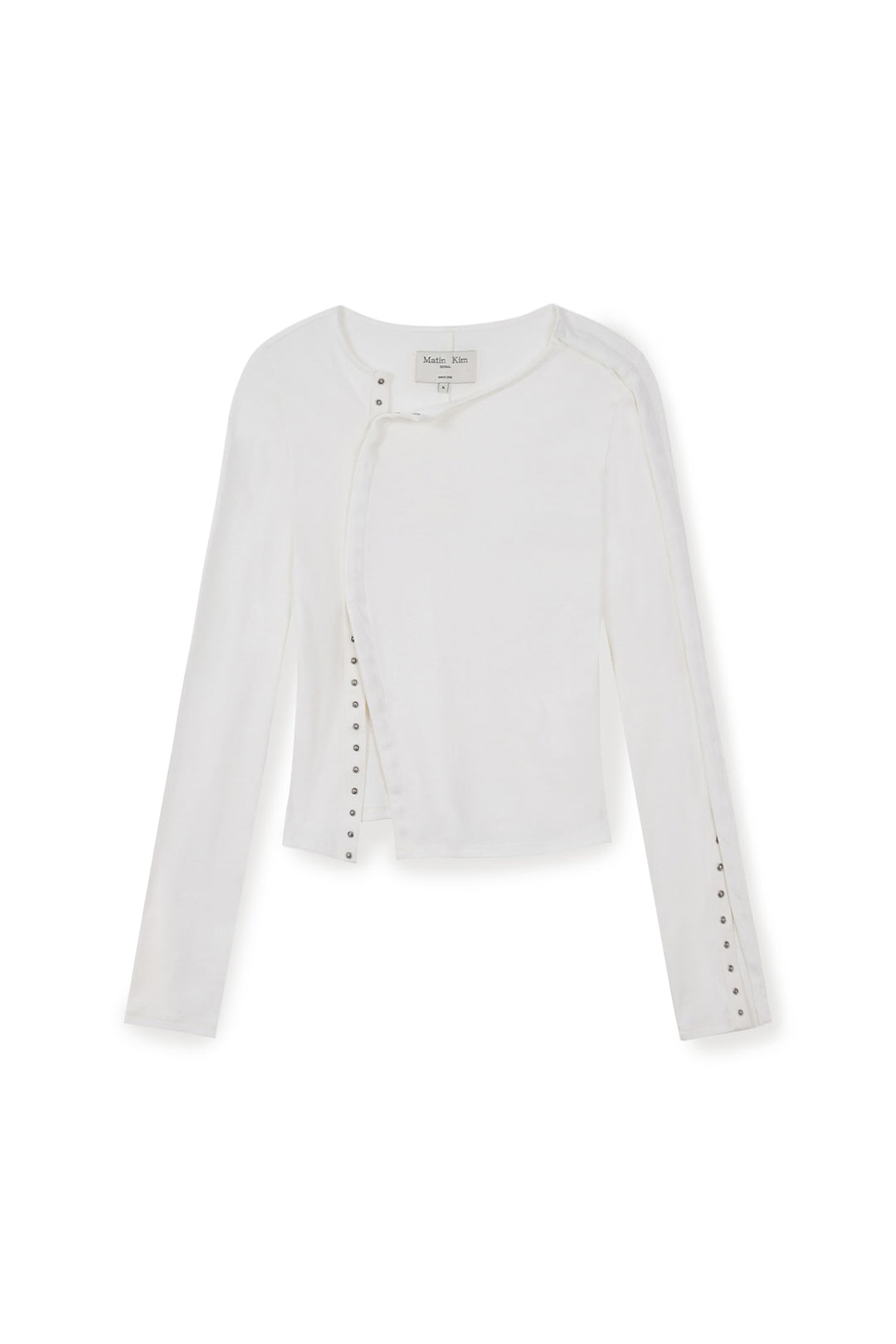 Matin Kim Snap Detail Slim Top — Ivory