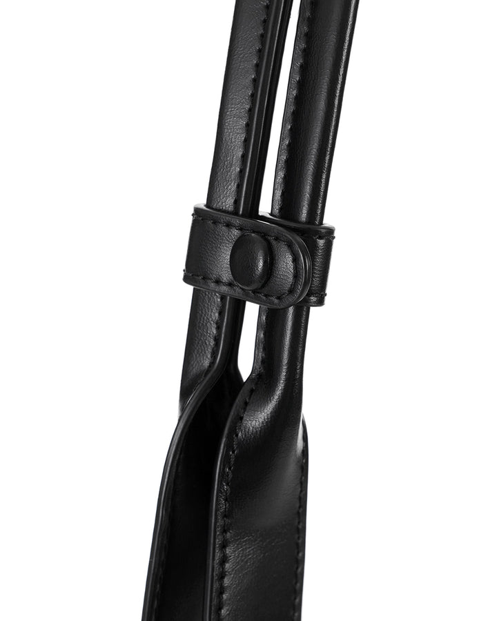 Stand Oil Boat Bag — Glossy Shoulder Crossbody — Black
