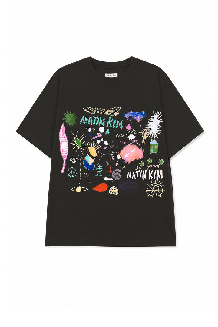 Matin Kim x Stefan Meier Artwork Top — Dark — Gray