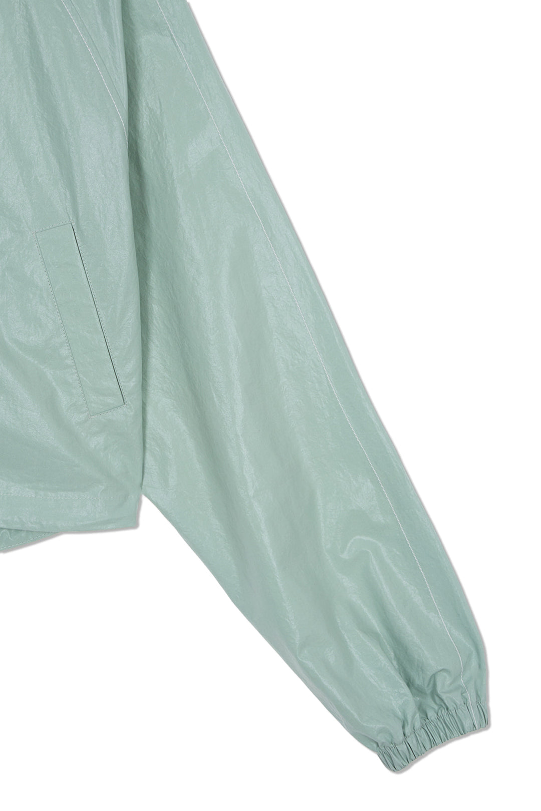 Matin Kim Crop Hoody Coating Jumper — Mint