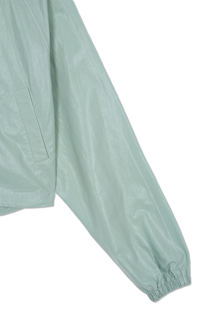 Matin Kim Crop Hoody Coating Jumper — Mint
