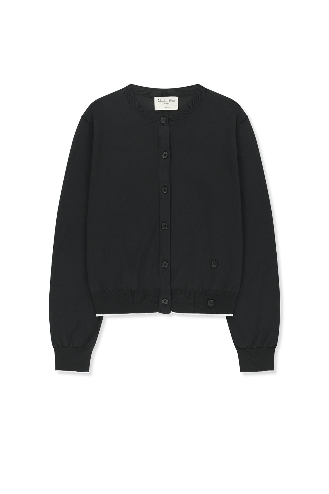 Matin Kim Back Logo Sheer Cardigan — Black