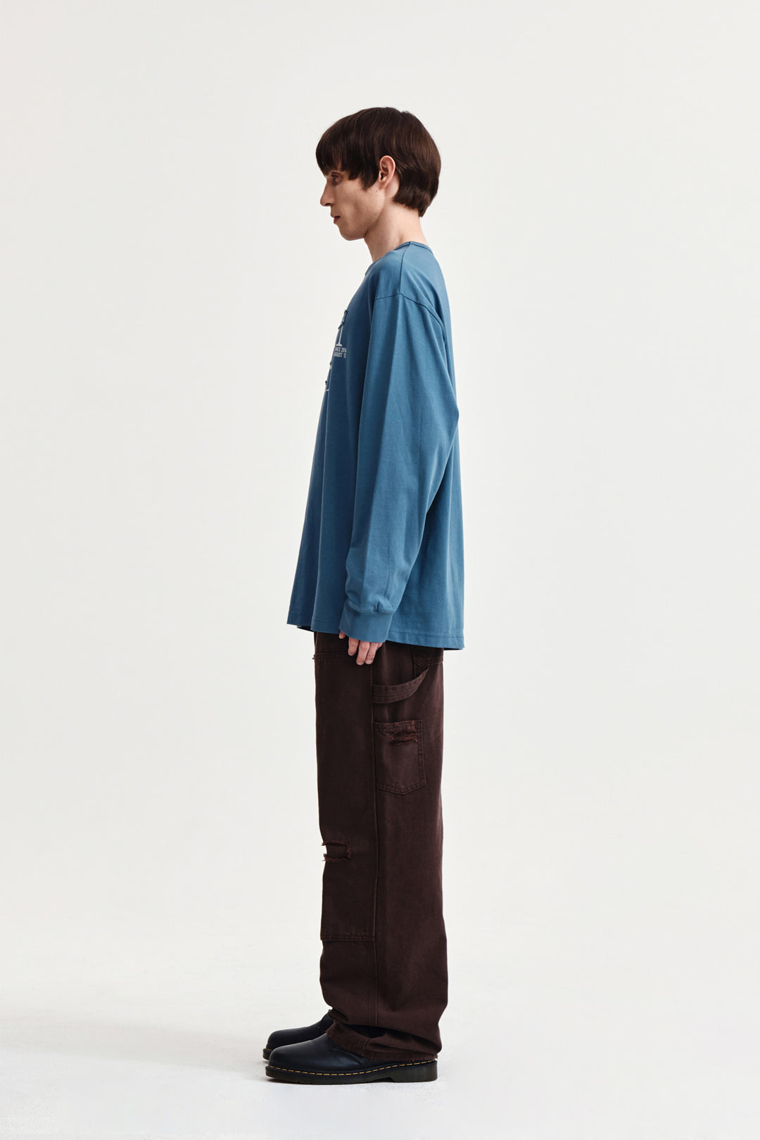 Matin Kim Patch Graphic Long Sleeve Top — Blue