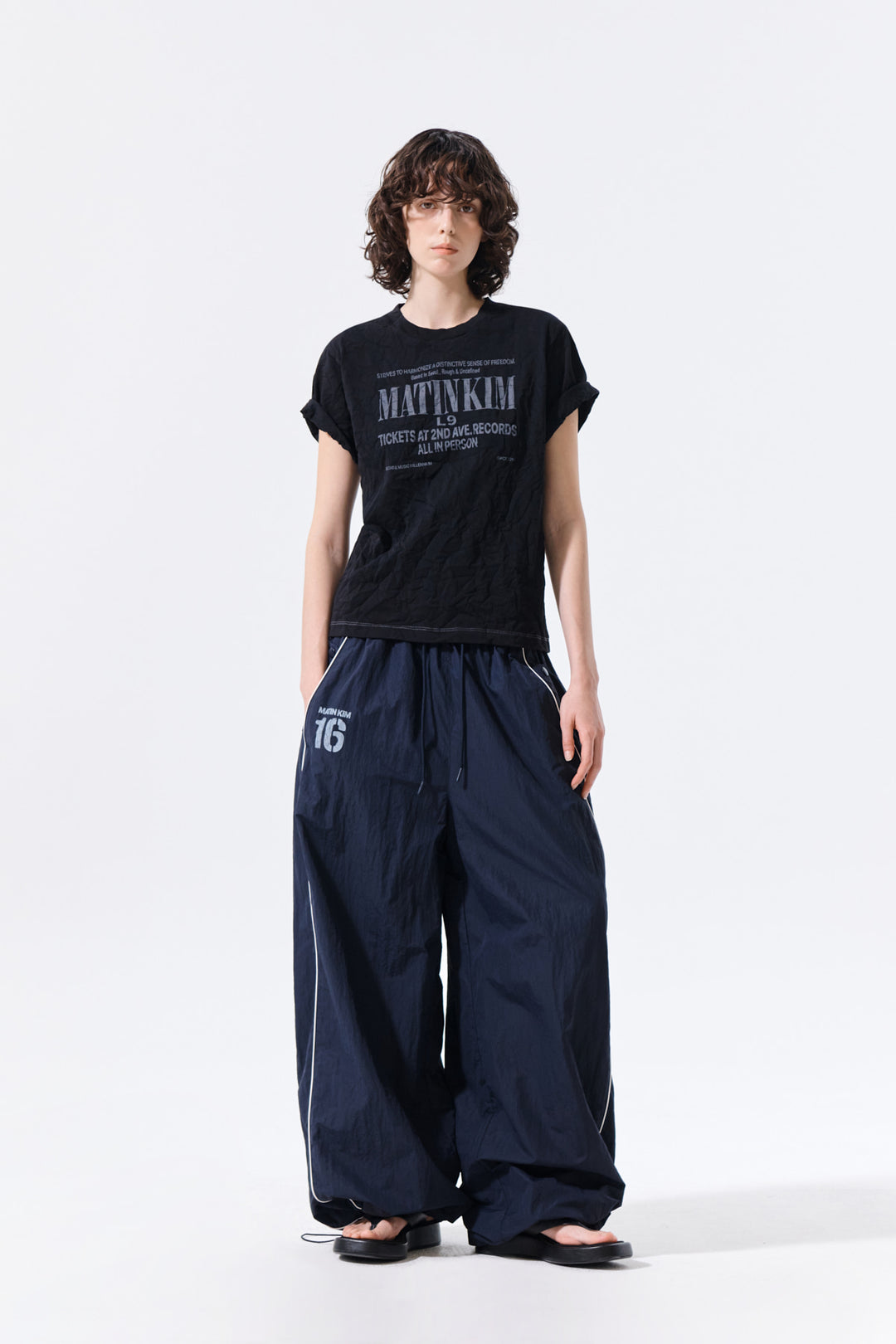 Matin Kim 16 Logo Track Pants — Navy blue