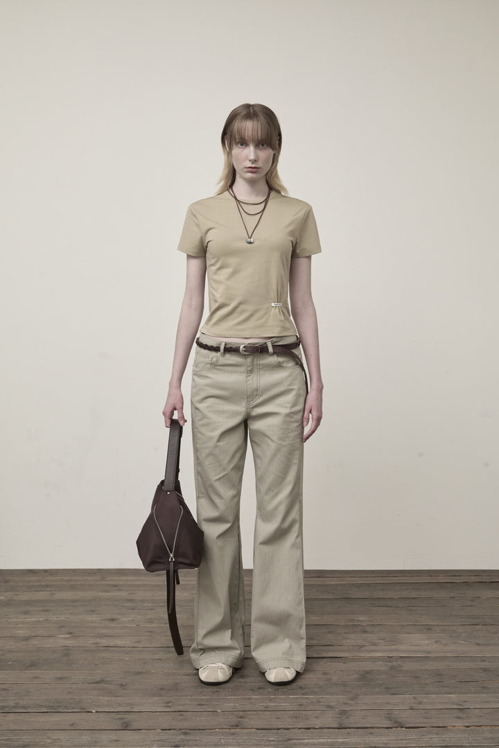 Matin Kim Side Pintuck Point Pants — Beige