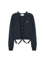 Matin Kim String Detail Knit Cardigan — Dark Navy