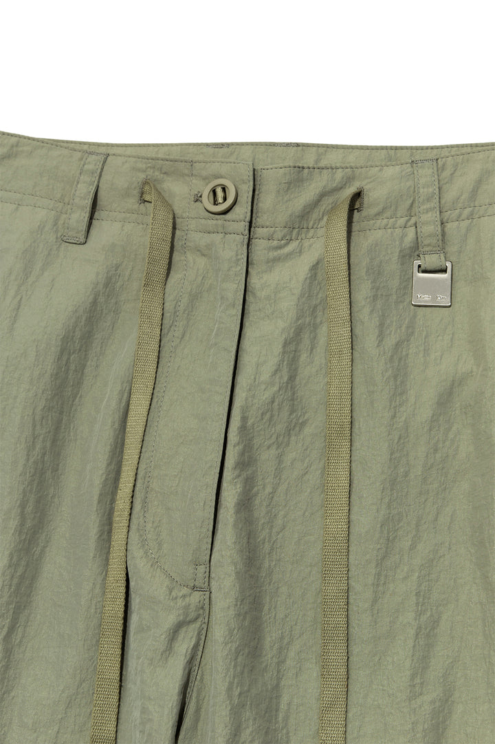 Matin Kim String Nylon Cargo Pants — Khaki
