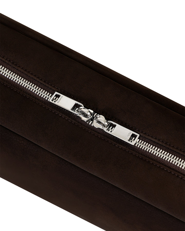 Stand Oil More Baguette Bag — Suede maroon