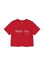 Matin Kim Logo Thread Point Crop Top — Red