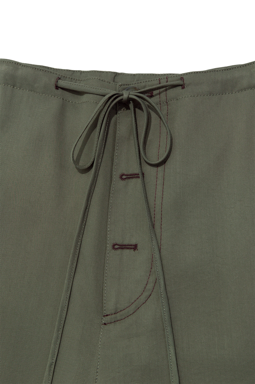 Matin Kim Button Point String Wide Pants — Khaki