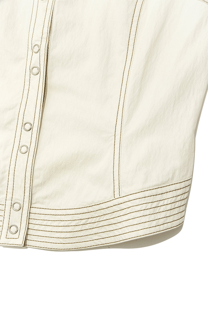 Matin Kim Stitch Point Slim Shirket Light — Beige