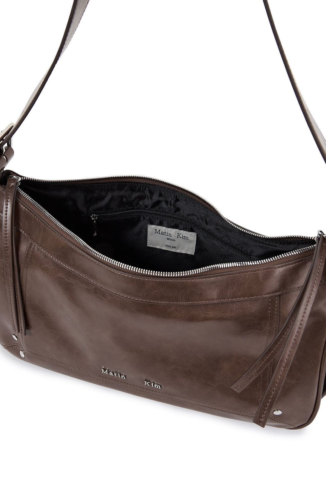 Matin Kim Rivet Point Quad Shoulder Bag — Brown