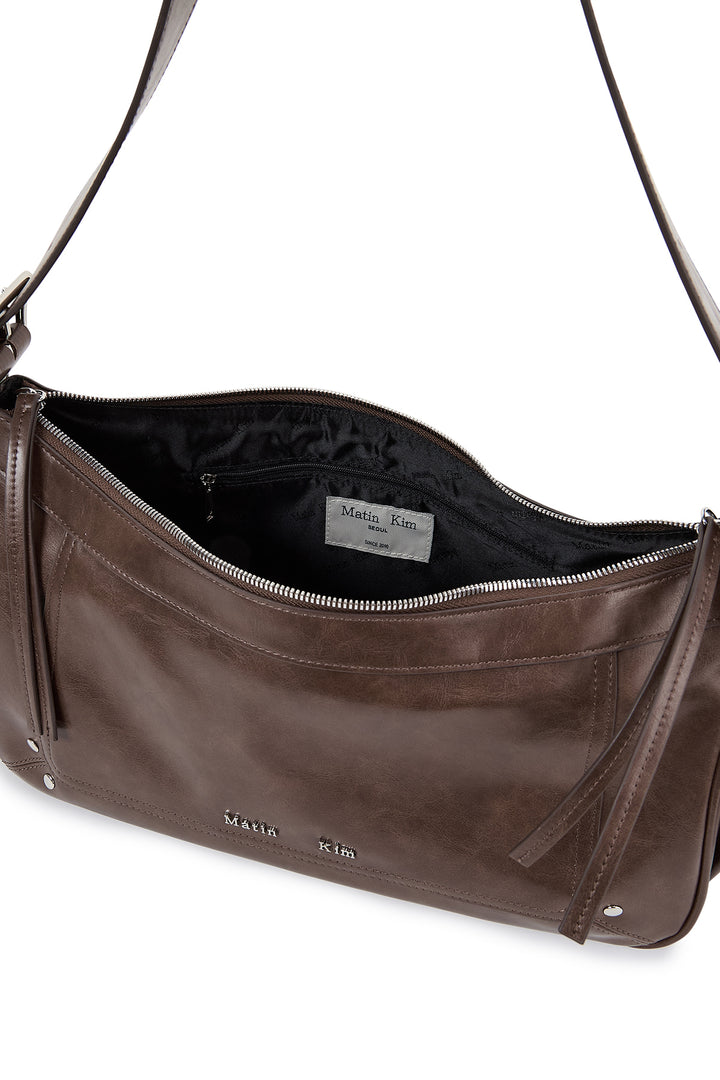 Matin Kim Rivet Point Quad Shoulder Bag — Brown