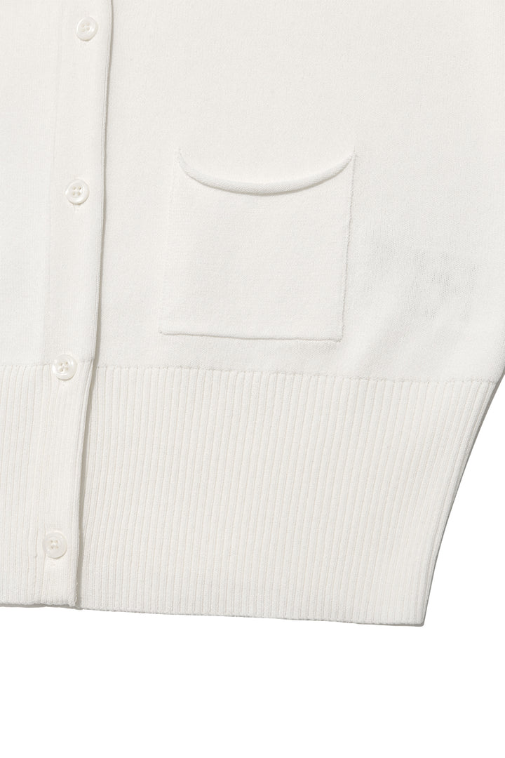 Matin Kim Pocket Point Half Cardigan — Ivory