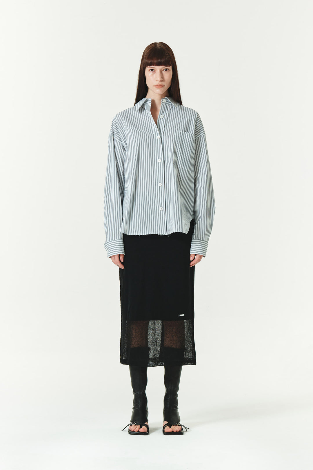 KIMMATIN Two Way Stripe Shirt — Black