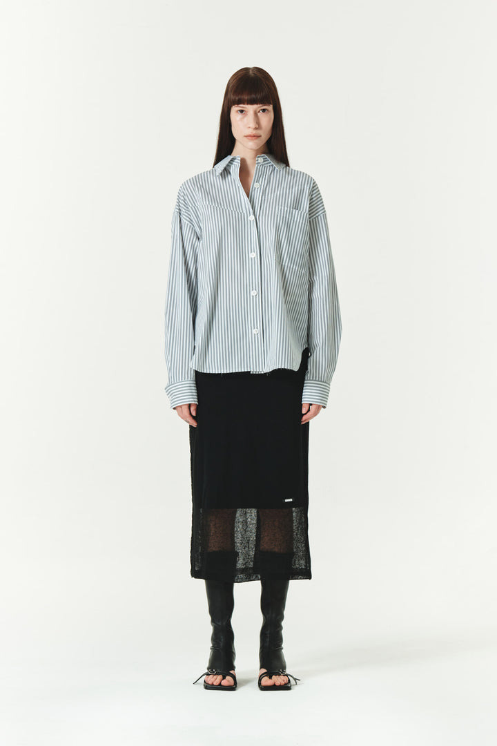 KIMMATIN Two Way Stripe Shirt — Black