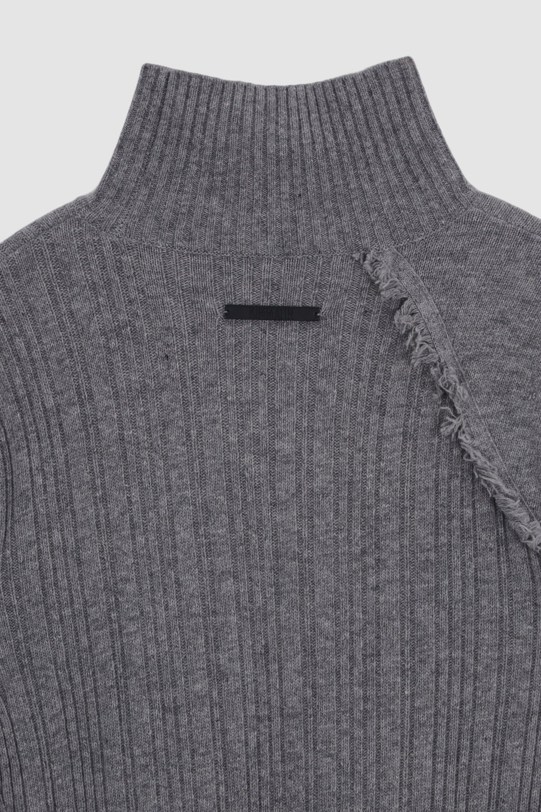 KIMMATIN Unbalance Fringe Knit Dress — Gray