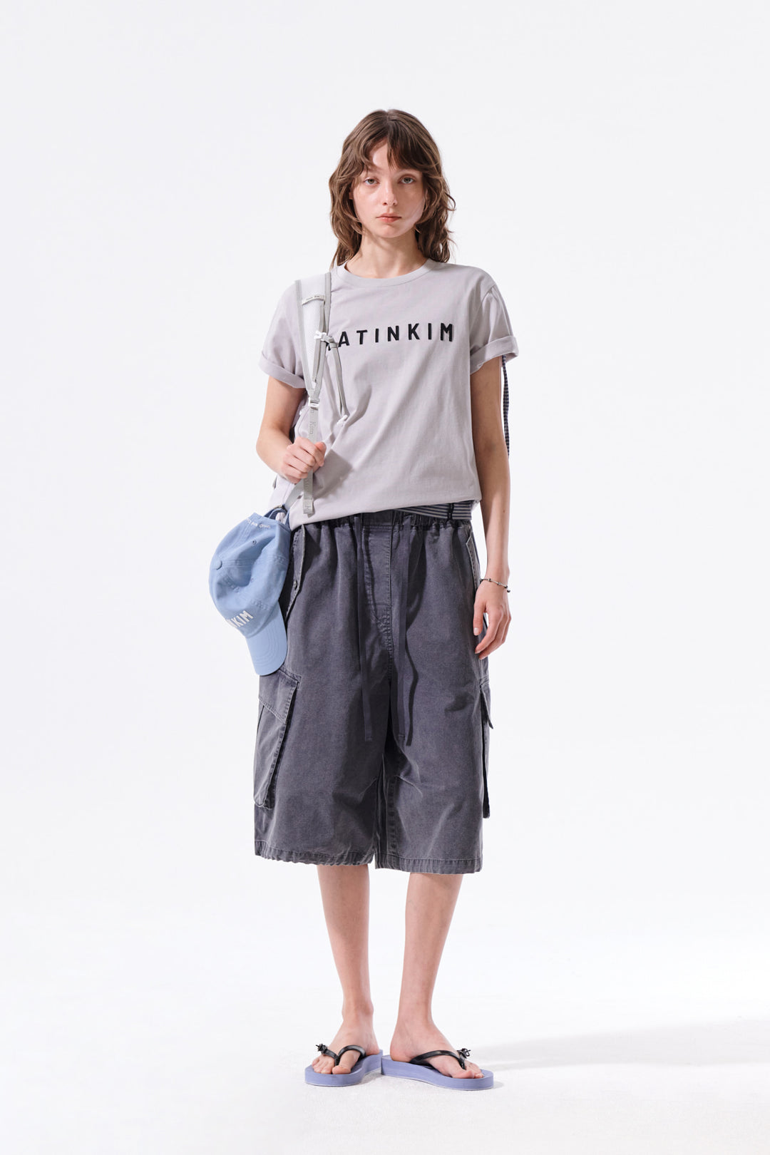 Matin Kim Applique Felt Logo Top — Gray