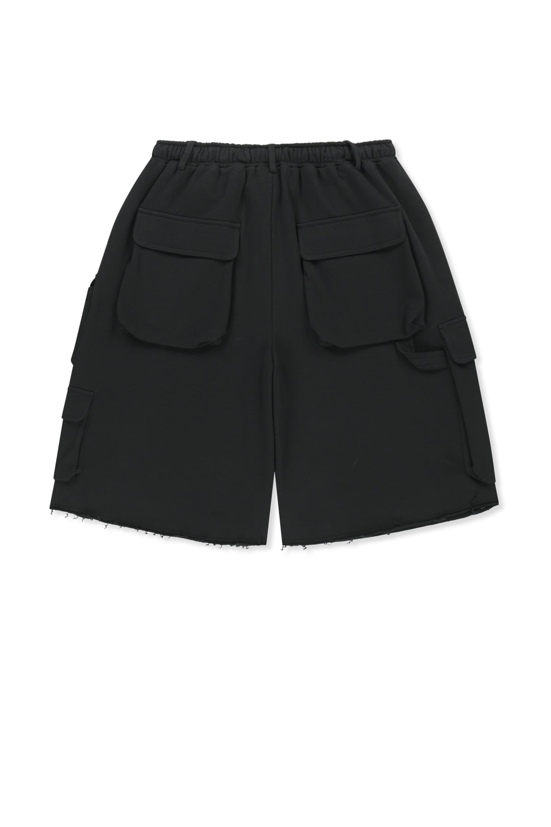 Matin Kim Terry Utility Pocket Bermuda — Black