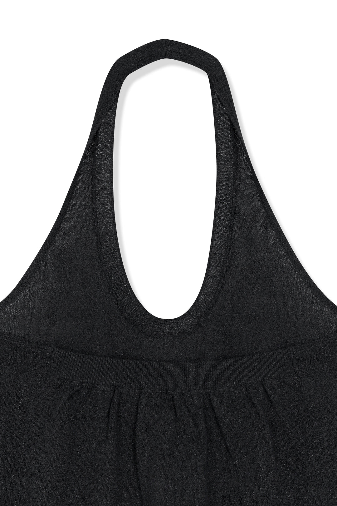 Matin Kim Layered Tie Halter Neck Knit Top — Black