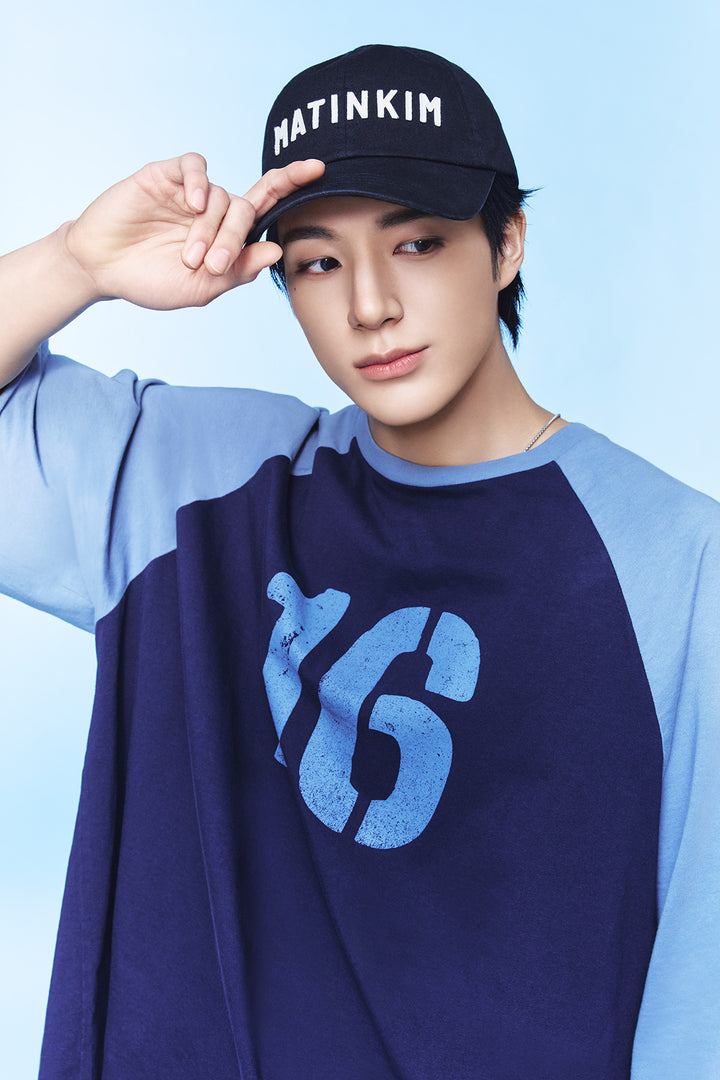 Matin Kim Applique Felt Logo Ball Cap — Black