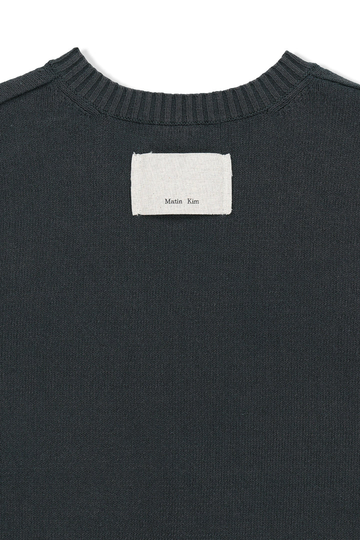 Matin Kim Pocket Washed Knit Vest — Charcoal