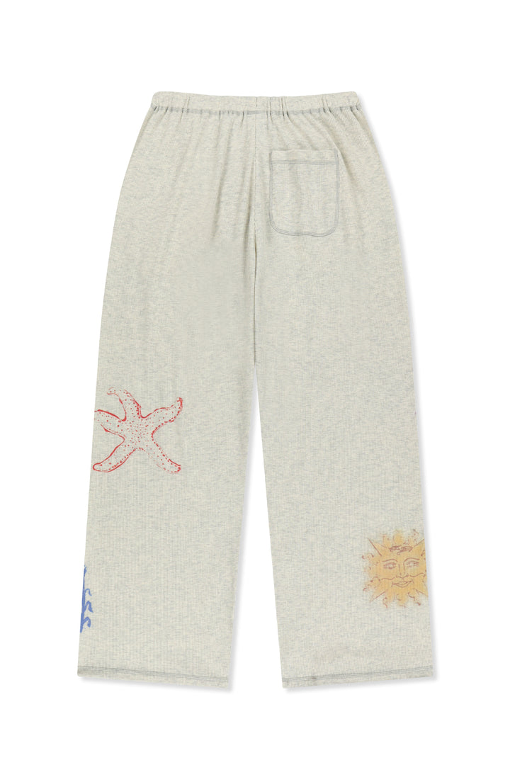 Matin Kim Sketch Graffiti Waffle Pants Light — Beige
