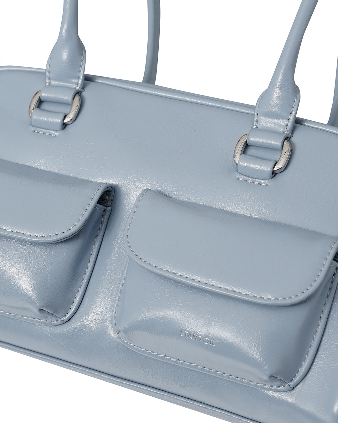 Stand Oil Chubby Bag — Quilted Bowling Crossbody — Sky blue