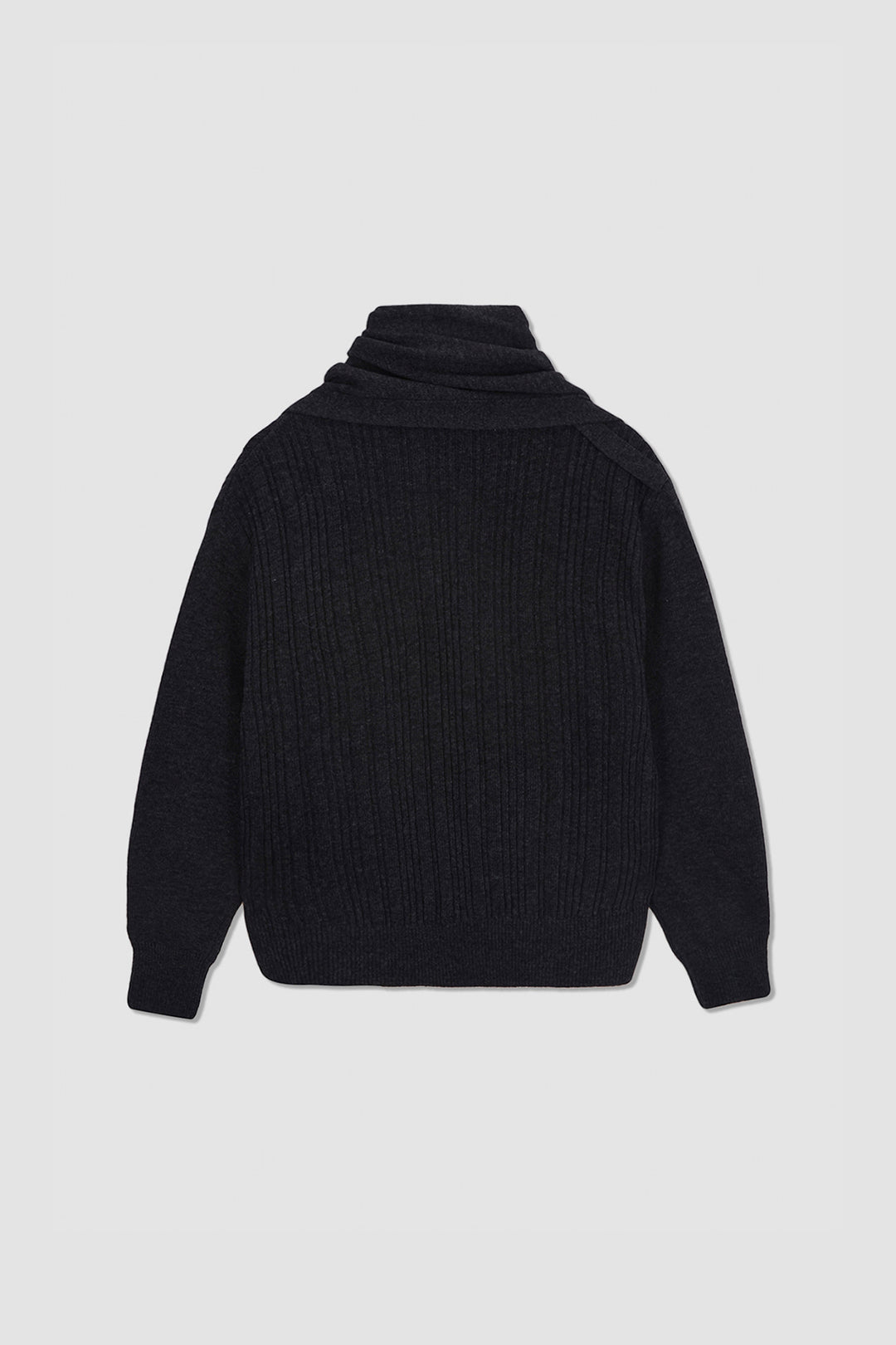 KIMMATIN Muffler Cardigan — Charcoal