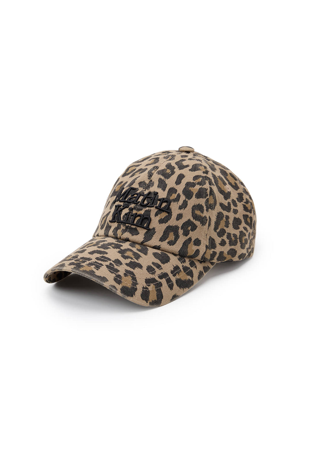 Matin Kim Leopard Volume Logo Ball Cap Dark — Beige