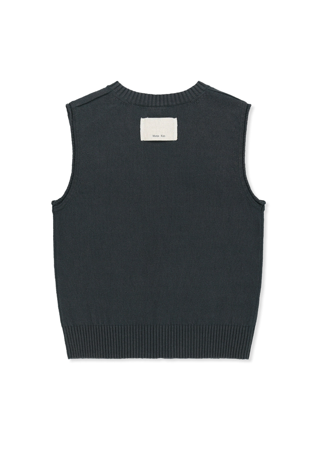 Matin Kim Pocket Washed Knit Vest — Charcoal