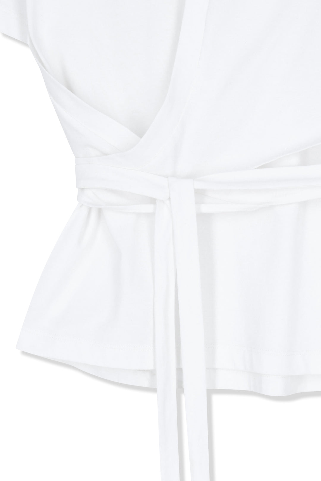 Matin Kim Tie Detail Draped Logo Top — White