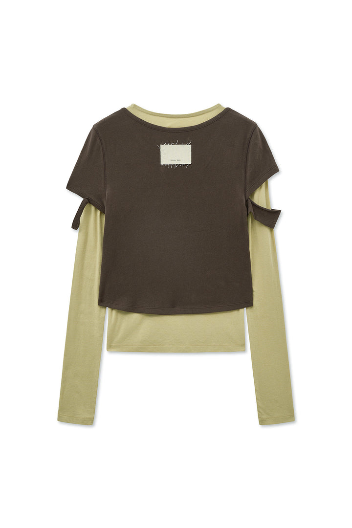 Matin Kim Layered Point Slim Top — Brown