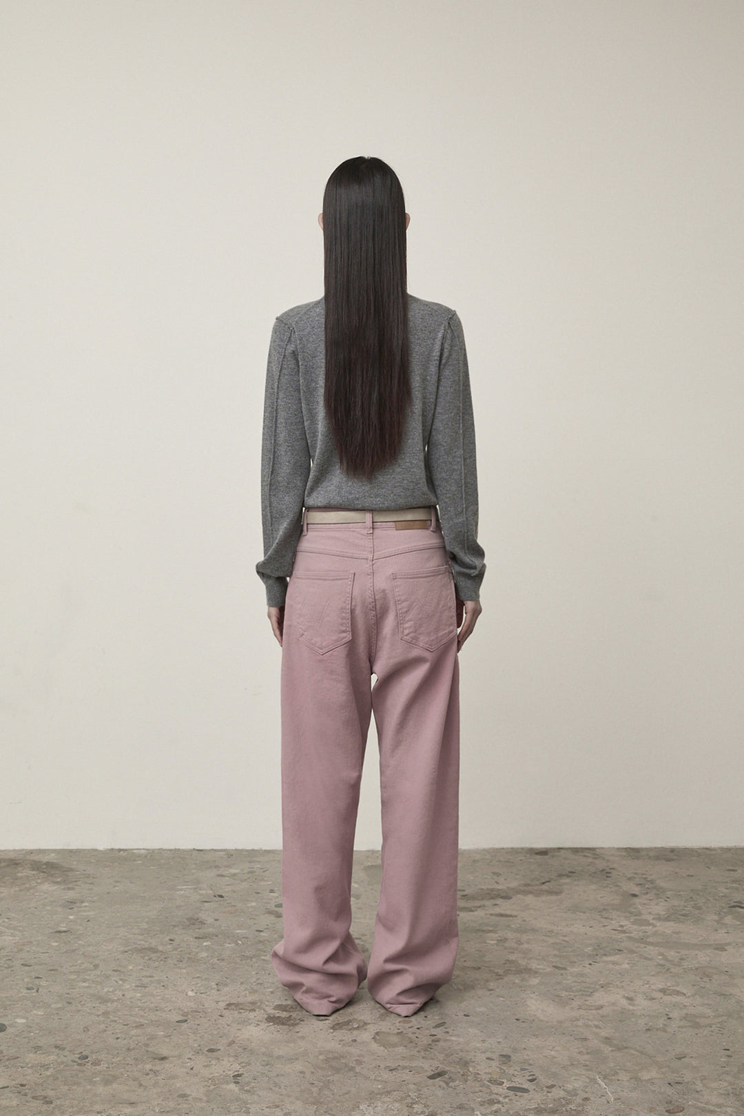 Matin Kim Cashmere Blended Round Knit — Gray