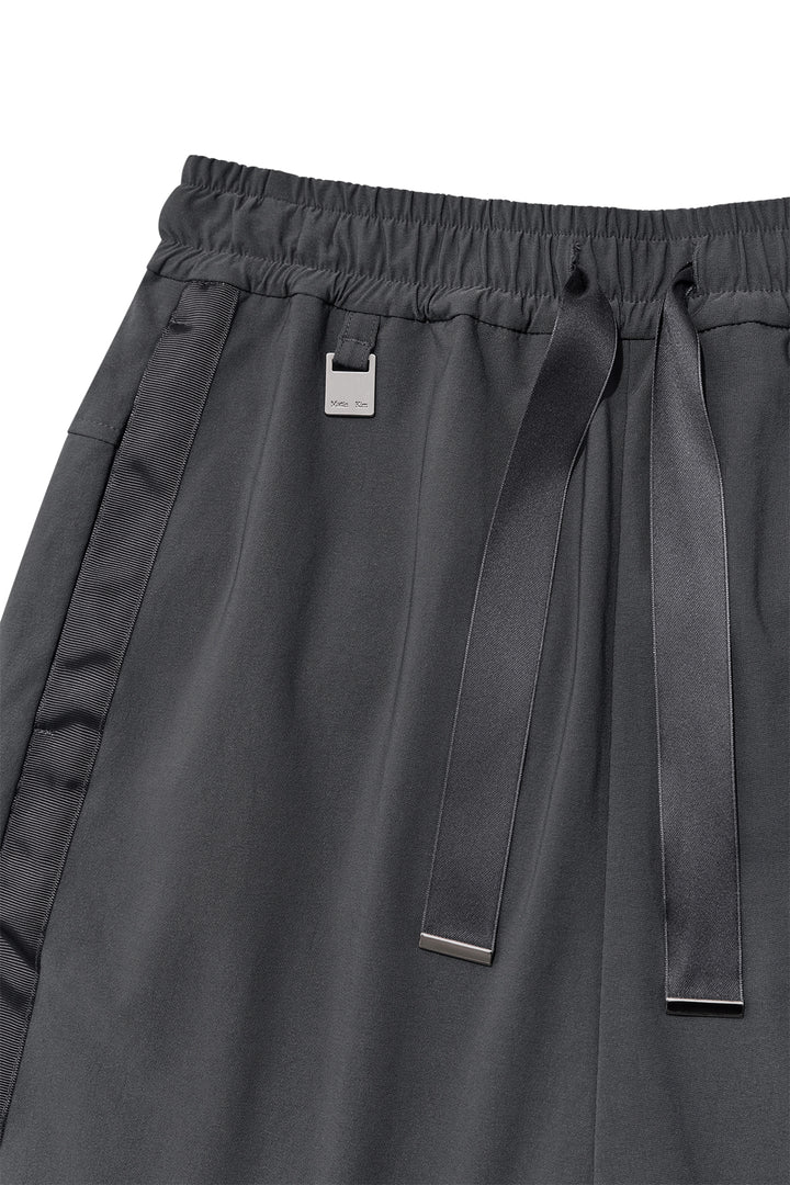 Matin Kim Side Taping Bermuda Shorts — Charcoal