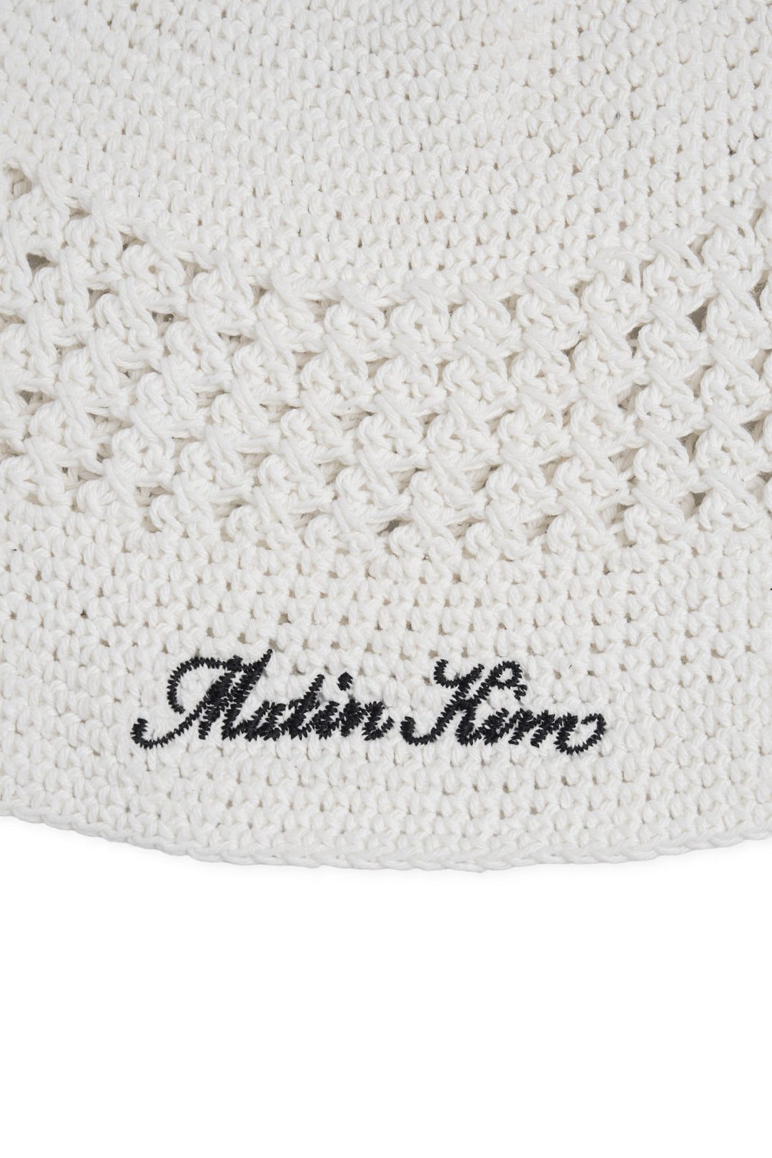 Matin Kim Crochet Cotton Bucket Hat — White