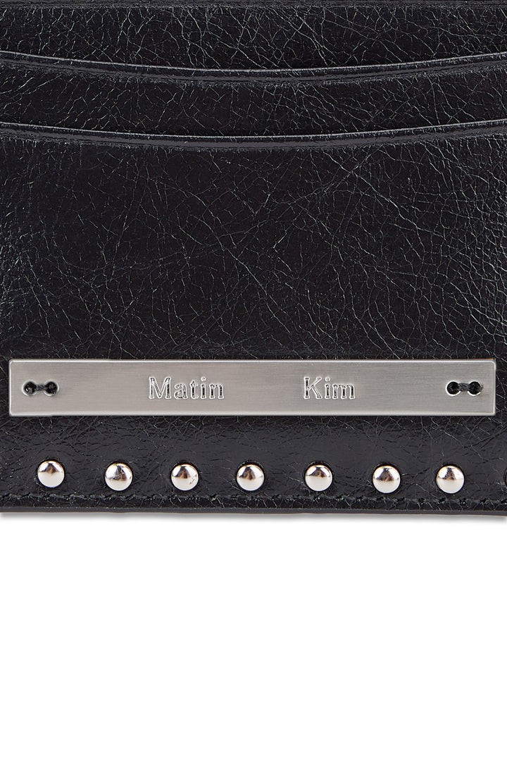 Matin Kim Western Stud Card Wallet — Black