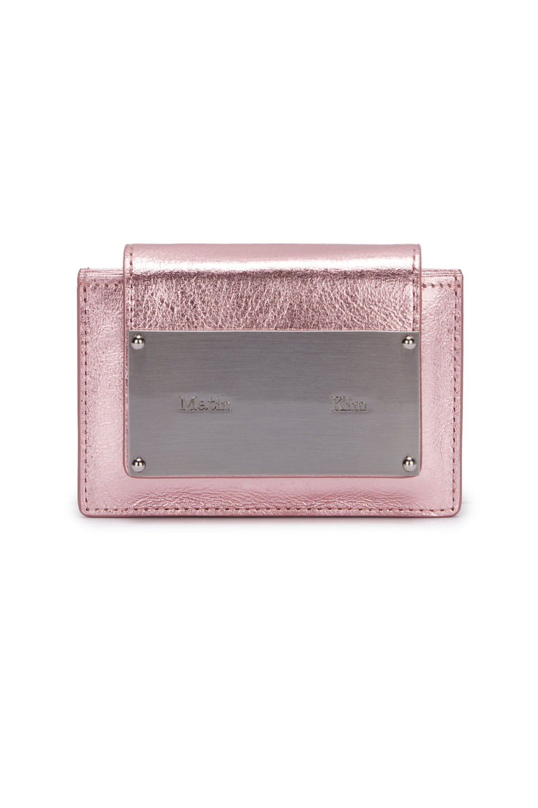 Matin Kim Accordion Wallet — Brass Hardware — White