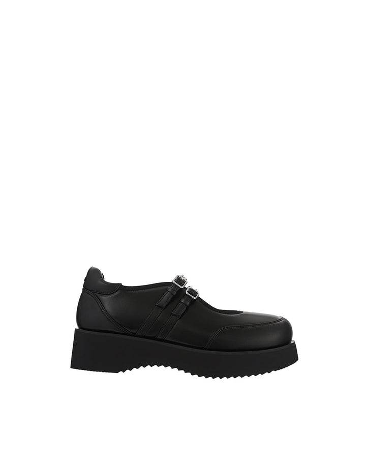 Stand Oil Hatched Platform Mary Jane — Black