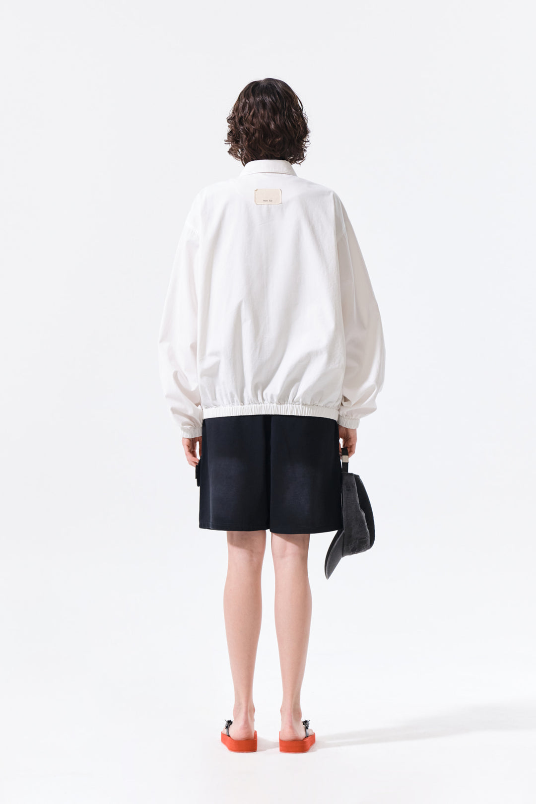 Matin Kim Small Logo Cotton Zip Up Jumper — White