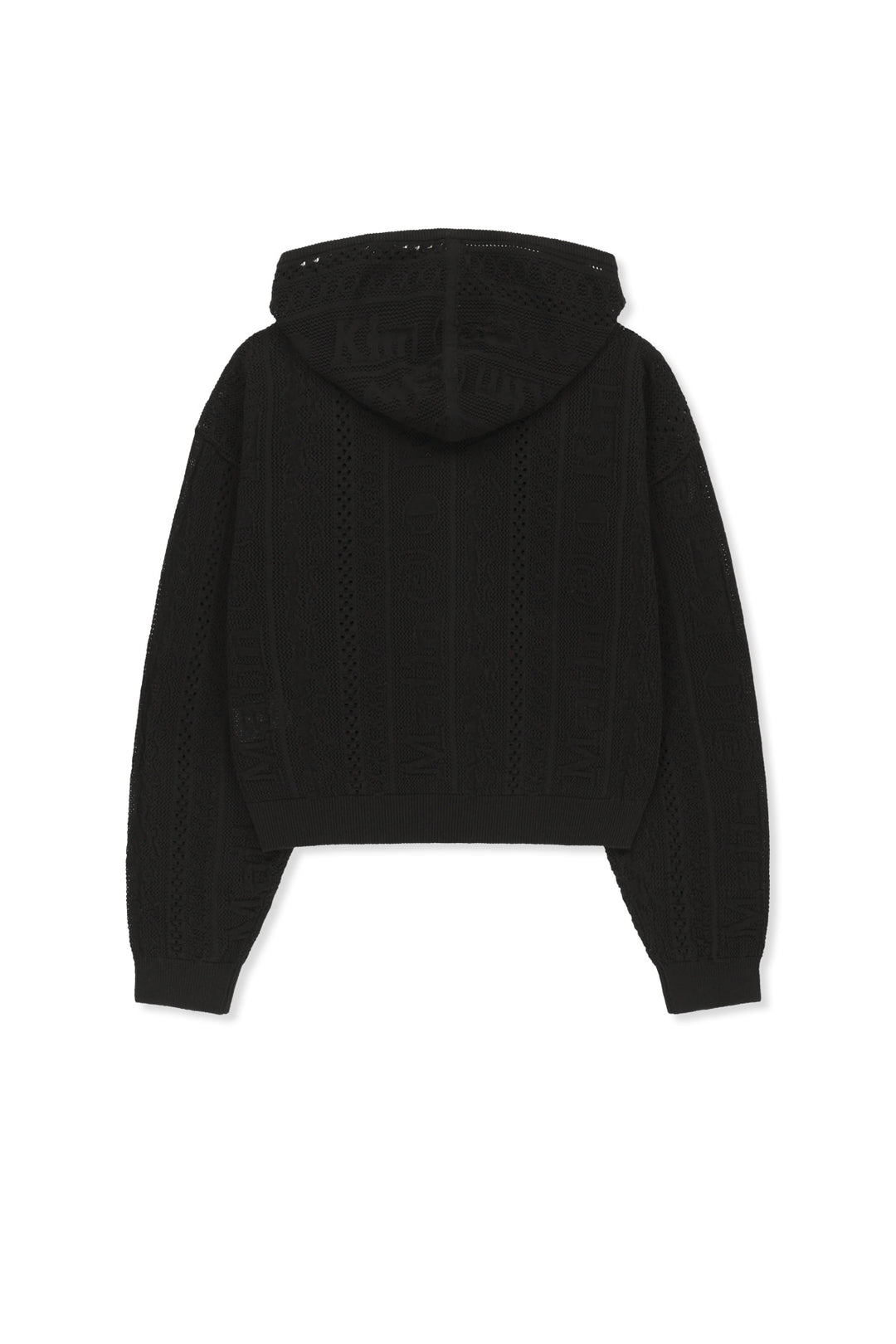 Matin Kim Mesh Logo Knit Zip Hoody — Black