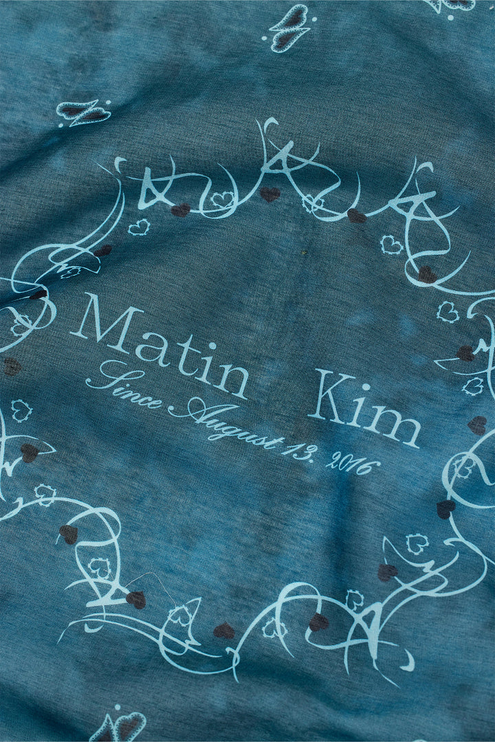 Matin Kim Vintage Printed Bandana — Navy blue