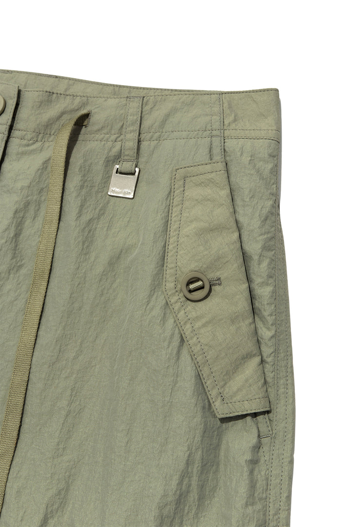Matin Kim String Nylon Cargo Pants — Khaki
