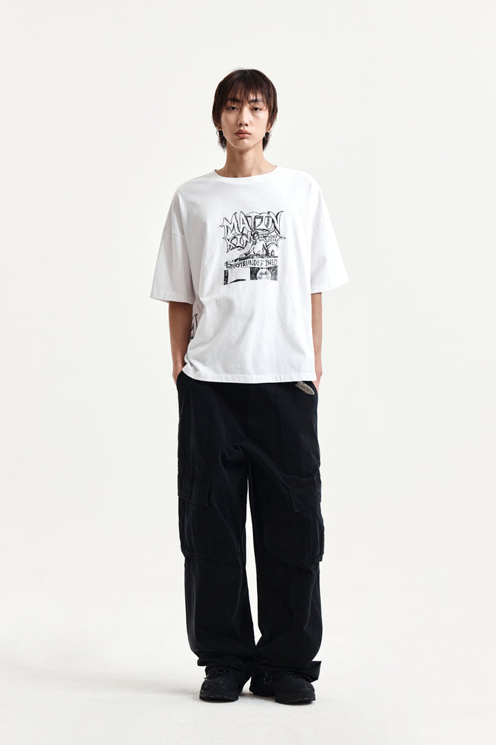 Matin Kim Vintage Graffiti Artwork Top — White